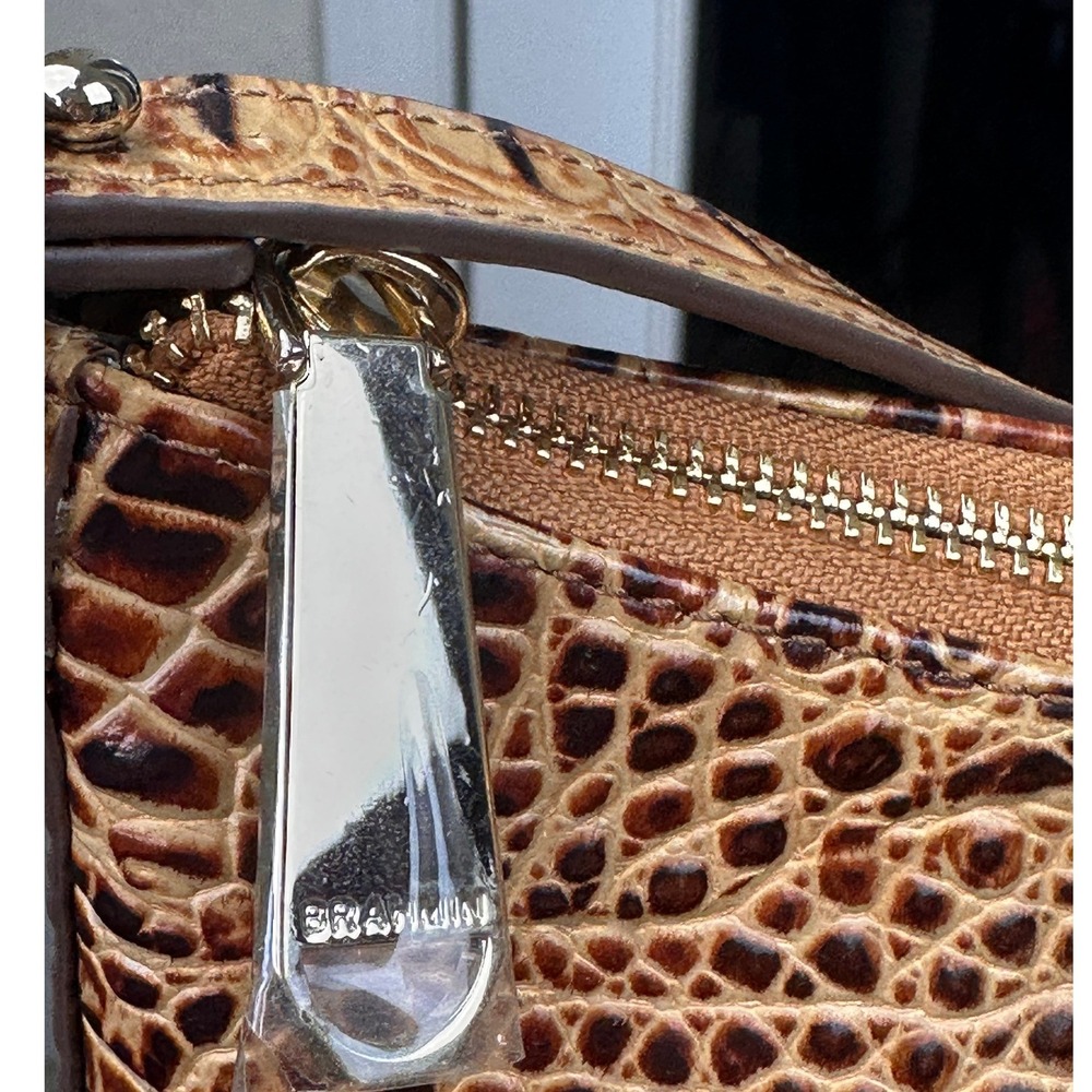 Brahmin NWOT Katie Crossbody Bag Wallet Set Pecan Brown Leather Croc Embossed - Picture 6 of 15